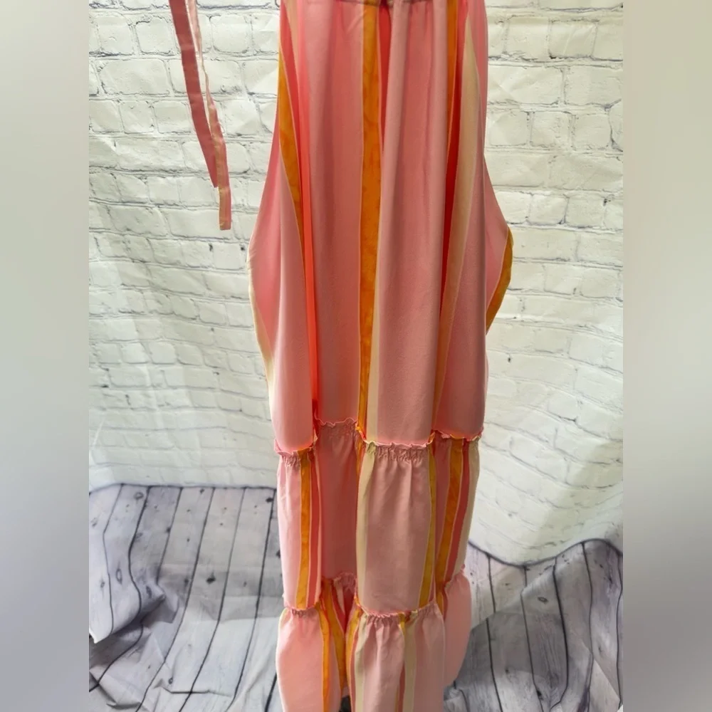 Club Monaco Pink Striped Amirra 100% silk Dress Size 12 US $298 - Picture 8 of 13